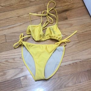Armani Exchange yellow bikini